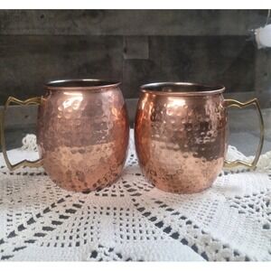 Storehouse Entertain Set Of 2 Copper Mugs For Moscow Mules Preowned 4"H